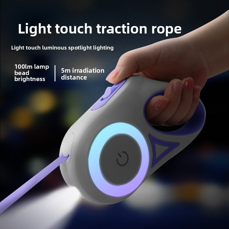 LED Lighted Retractable Dog Leash