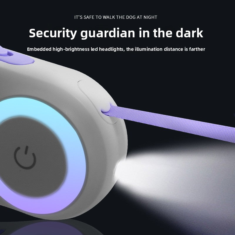 LED Lighted Retractable Dog Leash